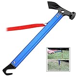 iwobi Multifunktions High Carbon Stahl Camping Holzhammer Hammer für Heringe (Blau)