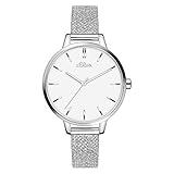 s.Oliver Damen Analog Quarz Uhr mit Edelstahl Armband SO-3972-MQ