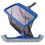 POOLAZA Pool-Reinigungsset, feinmaschiges Pool-Skimmer-Netz & 45cm Pool-Bürste, Stabiler...