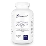 FürstenMED® Glucosamin Chondroitin MSM Hochdosiert + Vitamin C, 180 Kapseln als 4 Fach Komplex mit...