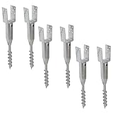 TRUTZHOLM 6x U-Profil Bodenhülse zum Einschrauben feuerverzinkt für Vierkanthölzer von 70 bis 100...