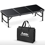 Anbte Campingtisch Klapptisch 87x40x26cm(LxBxH) mit Dicker Aluminium Rahmen Niedriger Picknicktisch...