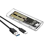Rimue M.2 NVME/NGFF Portocol SSD Caddy USB 3.2 Gen2x2 TypeC Festplattengehäuse Transparent Für...