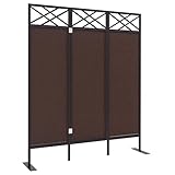 Outsunny Paravant, 148 x 181 cm Garten Raumteiler mit Rattanoptik, Anti-UV Trennwand mit Heringe,...