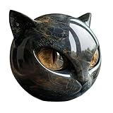 Bukbas Schwarze Katzen-Steinskulptur, Luxuriöse Steinskulptur Einer Schwarzen Katze, Steinskulptur...