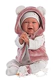 Llorens 1074070 L Puppe Mimi, mit blauen Augen und weichem Körper, Babypuppe inkl. rosa Outfit,...