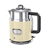 Russell Hobbs Wasserkocher [1,7l, 2400W] Retro Creme & poliertet Edelstahl (Schnellkochfunktion,...