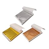 NUOBESTY 300 Blatt Goldfolien Vergoldungsflocken Dekoratives Blattgold DIY Flake Dekor Nachahmung...