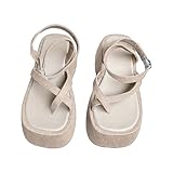 Lässige Damen-Sandalen, seitlich hohl, Gürtelschnalle, dicker Boden, römische Schuhe, Sommermode,...