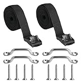 2 Stück 305,7 cm Batteriekasten-Gurt-Set, Edelstahl-Halterung und Schrauben für Boot, Auto