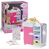 BABY born Regenbogenschrank, Puppenkleiderschrank, Aufbewahrung für Puppenkleidung mit leuchtendem...
