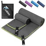 2 Stück Microfaser Handtücher Set (180x90cm Badetuch Groß+100x50cm Sporthandtuch), Schnell...