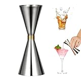 Cocktail Messbecher, Doppel Cocktail Jigger mit Innenskalierung 30/45 Ml, Messbecher aus Edelstahl...