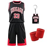 Basketball Trikot Kinder - Schnell trocknendes Basketball Trikot und Shorts mit Wrist Wraps -...