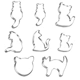 Ausstechform Katze,8pcs Ausstechformen,Edelstahl Ausstecher,DIY Ausstechform Tiere,Katze...