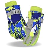 Fengzio Skihandschuhe für Kinder wasserdichte und Winddichte Winterhandschuhe Warm Sporthandschuhe...