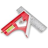 Zenakio Kombinationswinkel 15cm - Präzises Messen und Markieren - Edelstahl-Winkellineal - Ideal...