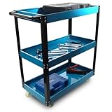 Bituxx Werkstattwagen 3-stufig, robuster Werkzeugwagen mit Rollen, Werkzeugablage für Garage &...