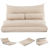 RELAX4LIFE Bodensofa Klappbar, Schlafsofa 3 in 1, Schlafsessel mit 42-Stufig Verstellbarer...