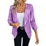 Generisch Mantel Damen Rot Elegant Damenjacke mit offener Vorderseite und Langen Ärmeln Damen...