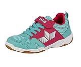 Lico Unisex Kinder Sport Vs Hallenturnschuhe, Türkis Pink Weiß, 35 EU
