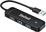 Beikell USB 3.0 Hub, 4 Port Ultra Slim USB Hub Datenhub Extra Leicht Super Speed für MacBook,...