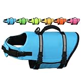 AMZNOVA Rip Stop Hundeschwimmweste, Schwimmweste Hund für Bootfahren, Auftrieb & Schwimmhilfe,...