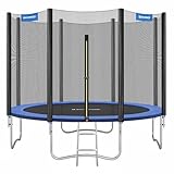SONGMICS Trampolin Ø 305 cm, Gartentrampolin für Kinder mit Sicherheitsnetz, Randabdeckung,...