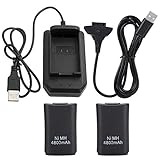 Xbox 360 Controller Akku, 4800 MAh Ersatzakku, Wiederaufladbarer Akku Mit USB-Kabel,...
