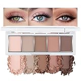 Mrltau 5 Farben Nude Lidschatten Palette, Velours-Matte Lidschatten Palette, Kalt-Tonig Eyeshadow...