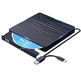 QDSYLQ Externes Blu Ray Laufwerk 50G, Type-C & USB 3.0 HD 1080P Bluray Laufwerk Extern Blu ray...