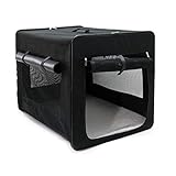 Fudajo Faltbare Transportbox für Hunde, Katze L (76x56x61 cm), robust, leicht, sicher, Hundebox mit...