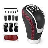 Juttzzei Schaltknauf 5 Gang, Universal Schaltknäufe, Premium-Leder Schalthebel Auto, Manueller...