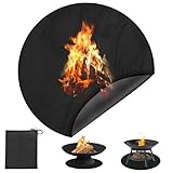 Feuerfeste Unterlage Rund, Feuerfeste Matte für Feuerschale Wasserdicht Feuerschutzmatte Rund...
