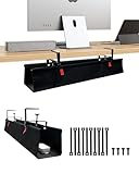 Treibo Kabelkanal Schreibtisch Ohne Bohren, 120cm Kabel Management Unter dem Schreibtisch, Doppelt...