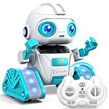 Subtail Roboter Kinder Spielzeug - Wiederaufladbar und Projizierbar - RC-Roboter mit LED-Augen und...