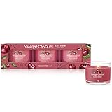 Yankee Candle Duftkerzen-Geschenkset | Votivkerzen mit Black Cherry | Soja-Wachs-Mix | 3 Teile