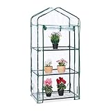 Relaxdays Gewächshaus Balkon, 3 Ebenen, Anzuchtregal HxBxT: 128 x 60 x 40 cm, PVC...