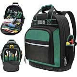 Werkzeugrucksack, 44cm 1680D Werkzeug Rucksack Mit Gummiboden, Werkzeugrucksack Elektriker, Werkzeug...