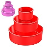 Runde Backformen aus Silikon, 3 Stück, Kuchenform, Quiche-Form, Silikonbackform, Luftfritteuse,...
