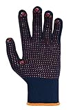 (12 Paar) teXXor Handschuhe Feinstrickhandschuhe Baumwolle/Nylon 12 x blau/rote Noppen 11