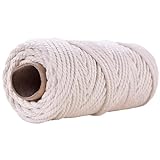 Schnur Cotton Cord 5mmx50m Rope 3 Twisted for Wall Hanging Hangers Crafts Gift Wrapping Wedding...