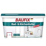 BAUFIX Bad- und Küchenfarbe, 5 Liter, Badfarbe weiß antischimmel, Küchenfarbe abwaschbar,...