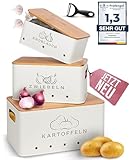 TWOBERRY Kartoffel Aufbewahrungsbox [3er Set] inkl. Sparschäler- längere Haltbarkeit durch...