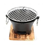 Inovey Tragbarer Outdoor-Grillofen aus Gusseisen, Durchmesser 160/200/240/260 mm, Holzkohlegrill,...