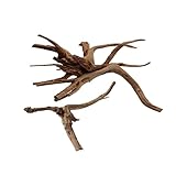 emours Aquarium Driftwood Tropical Fish Plant Habitat Decor Varies Size, Small & Large,2 pcs Pack by...