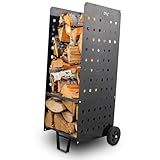 Bituxx Kaminholz Wagen Karre Transportkarre Holzwagen Holzkorb Kaminwagen Brennholzwagen für Holz...