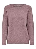 ONLY Damen Melierter Strickpullover Langarm Oberteil Rundhals Basic ONLLESLY