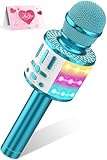 MicQutr LED Drahtloses Bluetooth Mikrofon zum Singen, Spielzeug Kinder, Heim KTV Karaoke Maschine,...