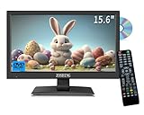 ZOSHING TV 16 Zoll,integrierter DVD-Player und T2-Digital-Tuner, 1080P HD-TV-Bildschirm mit HDMI,...